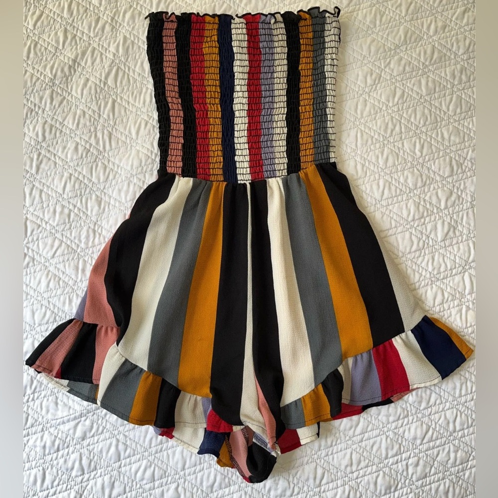 Audrey 3+1 Colorful Stripped Romper